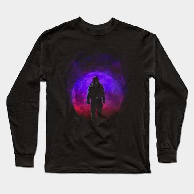 Interstellar Exploration (Astronaut in Space) Long Sleeve T-Shirt by Area31Studios